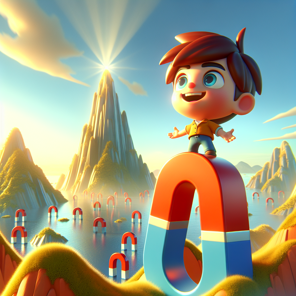 3D render, Pixar-style: Jamil with chestnut hair and bright blue eyes, standi…